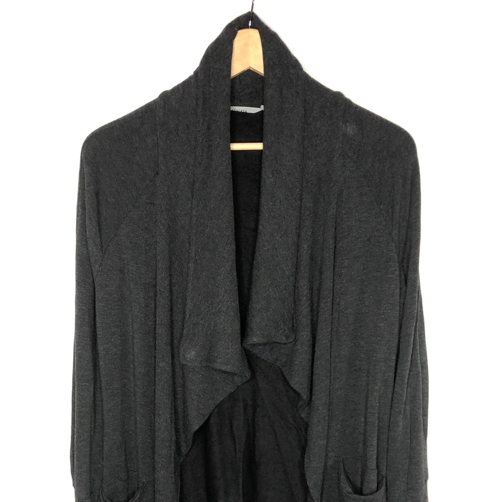 Athleta Open Front Modal Cardigan Sweater Charcoal